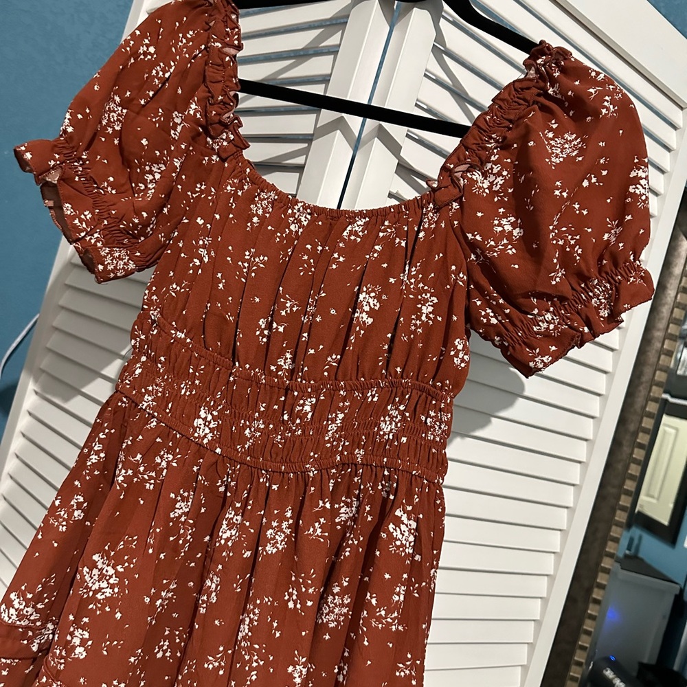 Floral Rust Dress - Picture 6 of 6